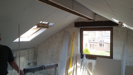 Garage conversion in Mow Cop - boarding out